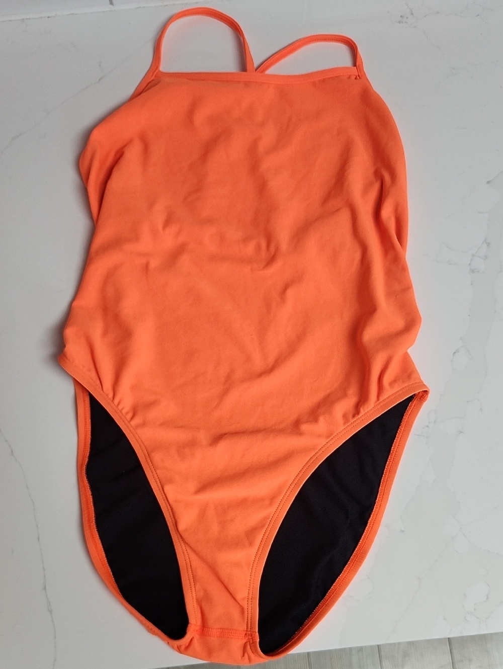 Jolyn Women's Size 34 "Brandon" Solid Orange One-Piece Swimsuit